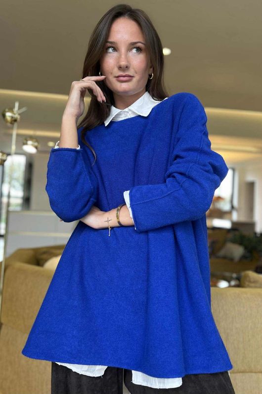 Conrad Oversized Boxy Knit Lapis